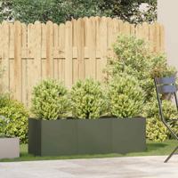 Plantenbak 120x40x40 cm koudgewalst staal olijfgroen - thumbnail