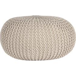 LABEL51 Poef 'Knitted', 70 x 35cm, kleur Naturel LABEL51 Poef 'Knitted', 70 x 35cm, kleur Naturel