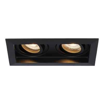 Durham Dubbel LED inbouwspot vierkant - 8 watt 690 lumen - 2700K Warm wit - GU10 - Dimbaar Kantelbaar - Voor binnen - Zwart Durham Dubbel LED inbouwspot vierkant - 8 watt 690 lumen - 2700K Warm wit - GU10 - Dimbaar Kantelbaar - Voor binnen - Zwart