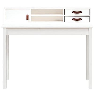 Bureau 110x50x93 cm massief grenenhout wit