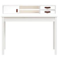 Bureau 110x50x93 cm massief grenenhout wit - thumbnail