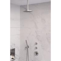 Brauer Brushed Edition Thermostatische Regendoucheset Inbouw - Hoofddouche 20 cm - Handdouche Staaf - Doucheslang - Wandaansluitbocht - Rvs - thumbnail