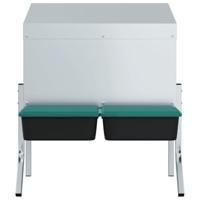 Kippennestkast 2 compartimenten met poten gegalvaniseerd staal - thumbnail