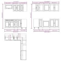 11-delige Keukenkastenset Porto bewerkt hout glanzend wit - thumbnail