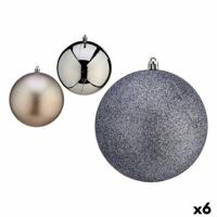 Set kerstballen Zilverkleurig Plastic 12 x 13 x 12 cm (6 Stuks) - thumbnail