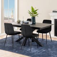 Sohome Uitschuifbare Eettafel 'Parker' Keramiek, 168-210 x 90cm, kleur zwart - thumbnail