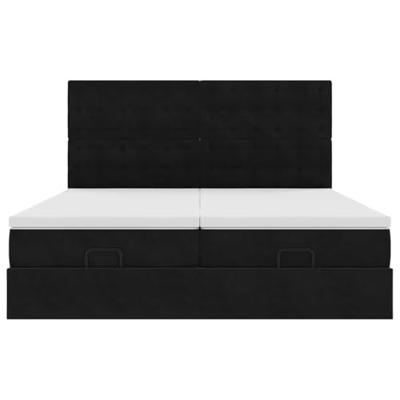 Ottoman bed met matrassen 180x200cm fluweel zwart