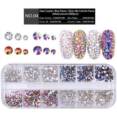 Nail flat-back AB Crystal Strass 3D charme edelstenen DIY manicure Nail Art decoraties (04)
