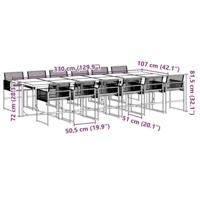 13-delige Tuinset met kussens poly rattan zwart - thumbnail