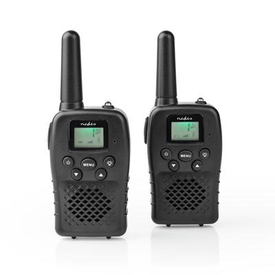 Walkietalkie | Bereik 10 km | 8 Kanalen | VOX | Oplaadbare Batterijen | 2 Stuks | Zwart