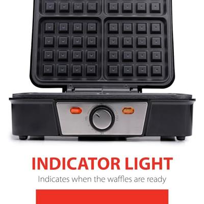 Alpina Wafelijzer Brusselse Wafels Antiaanbaklaag 4 Wafels 1200W - thumbnail