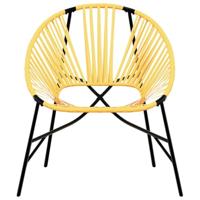 Tuinstoel Egg poly rattan zwart en geel - thumbnail