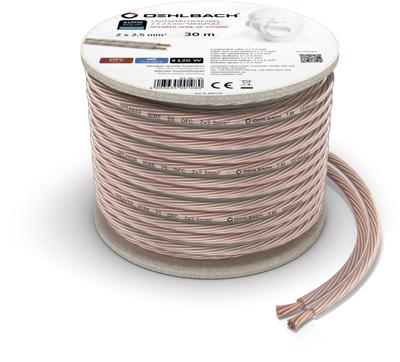 Oehlbach Luidsprekerkabel 2 x 2,5 mm², minihaspel 30 m Luidspreker kabel Transparant