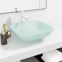 VidaXL Wasbak 42x42x14 cm glas mat - thumbnail