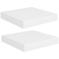 Wandschappen zwevend 2 st 23x23,5x3,8 cm MDF wit - thumbnail