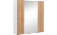 Goossens Kledingkast Easy Storage Ddk, Kledingkast 203 cm breed, 220 cm hoog, 2x draaideur en 2x spiegel draaideur midden - thumbnail