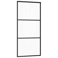 Schuifdeur met beslag 90x205 cm ESG-glas en aluminium - thumbnail