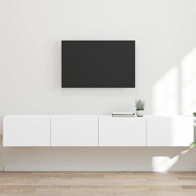 TV Wandkast 2 pcs Wit 60 x 31 x 29.5 cm Bewerkt hout