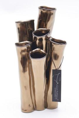 New Juul Vaas porselein 13x25cm goud