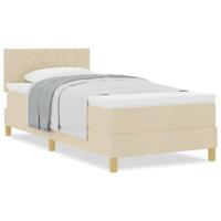 Boxspringbed met matras met matras Crème 90 x 190 cm Stof - thumbnail
