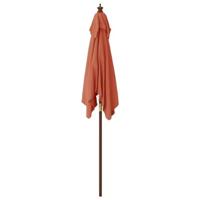 Parasol met houten paal 198x198x231 cm terracottakleurig - thumbnail