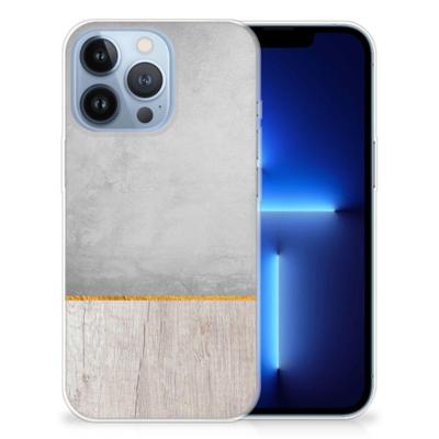 Apple iPhone 13 Pro | Bumper Hoesje | Wood Concrete Apple iPhone 13 Pro | Bumper Hoesje | Wood Concrete