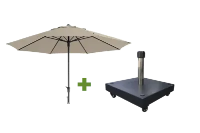 Timor 400cm ecru met verrijdbare 60kg voet