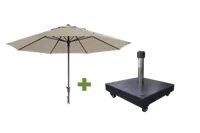 Timor 400cm ecru met verrijdbare 60kg voet - thumbnail