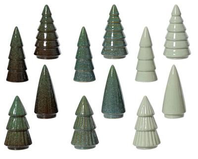 everlands kunstkerstboom porselein 5,2x5,2x10cm