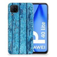 Huawei P40 Lite | Bumper Hoesje | Wood Blue - thumbnail