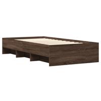 Bedframe zonder matras bewerkt hout bruin eikenkleur 150x200 cm - thumbnail