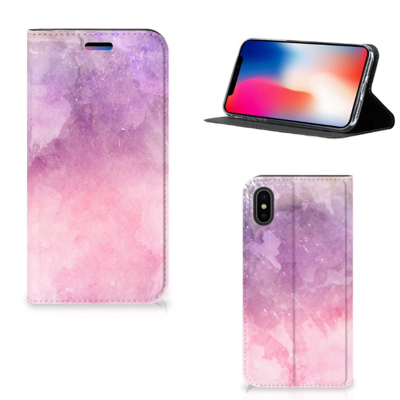 Bookcase Apple iPhone X | Xs Pink Purple Paint