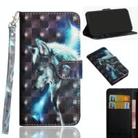 Voor Huawei Y6p 3D Painted Pattern Horizontale Flip TPU + PU Leather Case met Holder & Wallet & Card slot & Lanyard(Wolf) - thumbnail