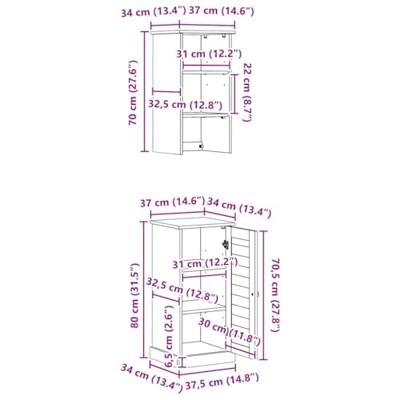 Badkamermeubelset VIGO 2 pcs Bruin en wit 37 x 34 x 150 cm