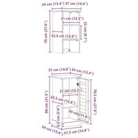 Badkamermeubelset VIGO 2 pcs Bruin en wit 37 x 34 x 150 cm - thumbnail