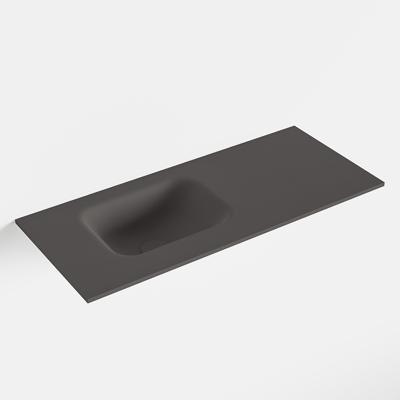 MONDIAZ LEX Dark_grey solid surface inleg wastafel voor toiletmeubel 70cm. Positie wasbak links