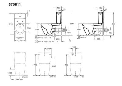 Villeroy & Boch Subway 2.0 Reservoir - toevoer van zijkanten en van achteren - Wit Alpin CeramicPlus 570611r1 Villeroy & Boch Subway 2.0 Reservoir - toevoer van zijkanten en van achteren - Wit Alpin CeramicPlus 570611r1