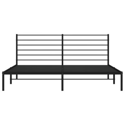 Bedframe met hoofdbord metaal zwart 200x200 cm