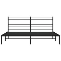 Bedframe met hoofdbord metaal zwart 193x203 cm - thumbnail