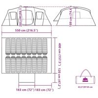 Tunneltent 16-persoons waterdicht groen - thumbnail