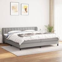 Boxspring met matras stof lichtgrijs 200x200 cm - thumbnail