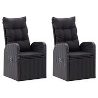 3-delige Tuinset met kussens zwart - thumbnail