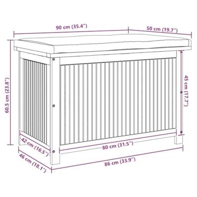 Kussenbox voor buiten 90x50x60,5 cm massief acaciahout Kussenbox voor buiten 90x50x60,5 cm massief acaciahout