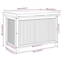 Kussenbox voor buiten 90x50x60,5 cm massief acaciahout - thumbnail