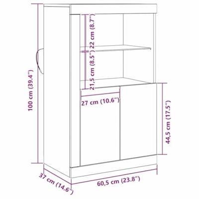 Bijzetkast Oud hout 60.5 x 37 x 100 cm Bewerkt hout