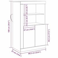 Bijzetkast artisanaal eikenkleurig 60.5 x 37 x 100 cm - thumbnail