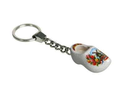 Sleutelhanger 1 klompje wit 4cm