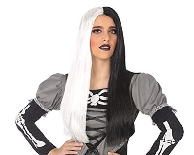 Halloween pruik Zwart Wit