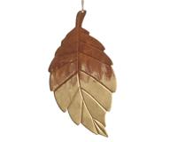 Blad ijzer goldwash l10.5b20.5 bruin kerstboomversiering kerst Decoris - Decoris - thumbnail