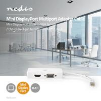 Nedis DisplayPort-Adapter | Mini-DisplayPort Male | Schakelbaar | 0.2 m | Wit | 1 stuks - CCGP37466WT02 CCGP37466WT02 - thumbnail